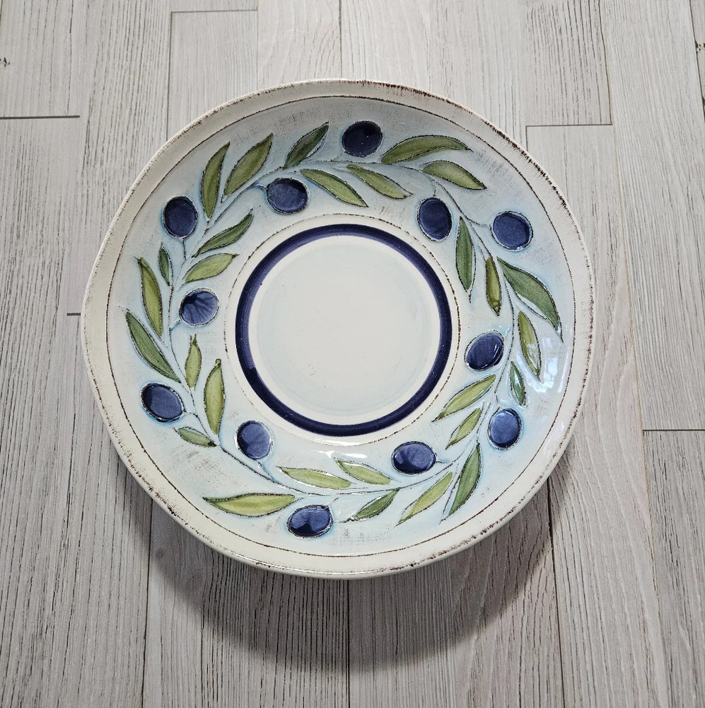 Crate & Barrel Gianna Pasta/Soup Bowl Retired Pattern Earthenware Rare Italy 9